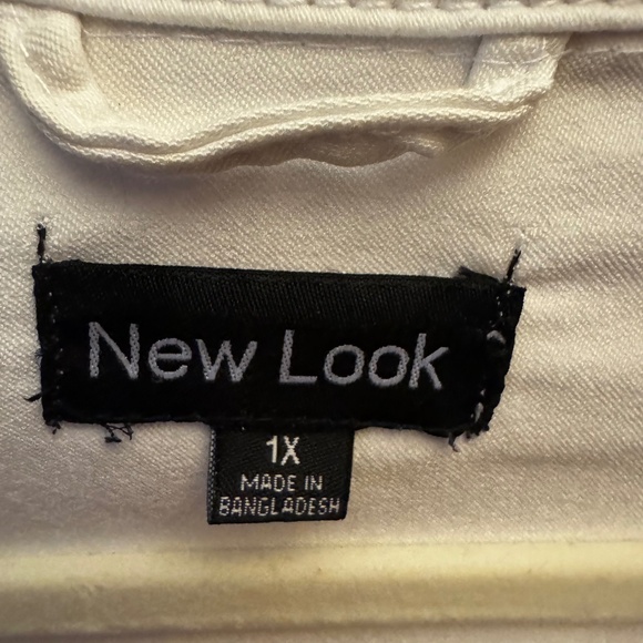 New Look Upcycled White Denim Jacket Birds in Flight Quilt Patching - Picture 5 of 5